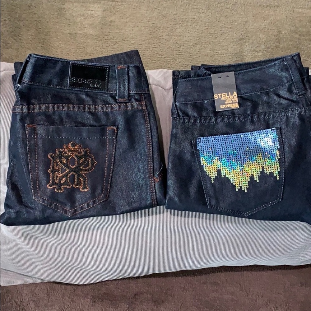 NEW express bootcut jeans women new with tags. 2 pack